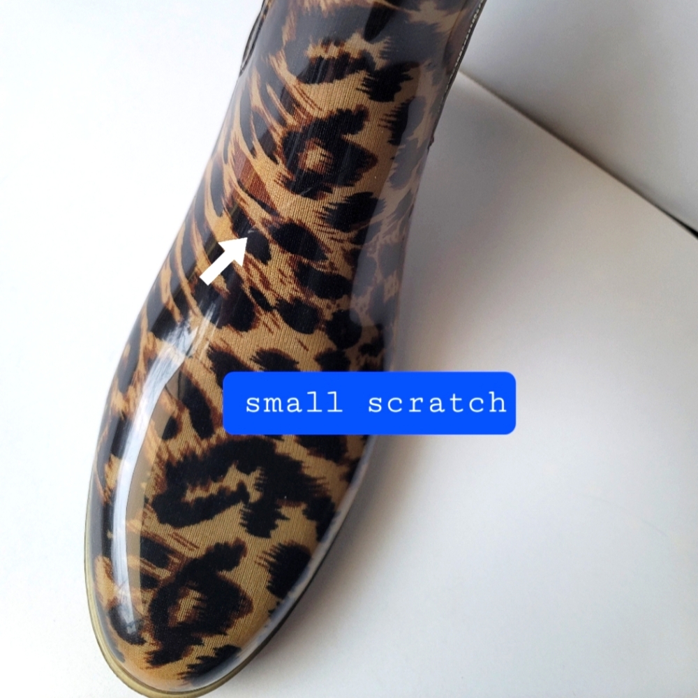 J. Crew Chelsea 🐆 Leopard Rain Boots, size 9 - Picture 8 of 12